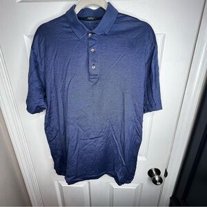 Marbas Women’s Medium 50 Blue 100% Cotton Knit Golf Polo Short Sleeve Italy M